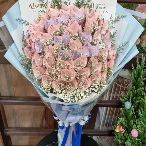 ช่อแบงค์ม้วนทำดอก50ดอก