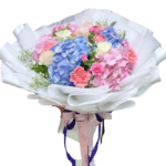 ช่อดอกไม้สดโทนสีชมพู