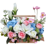 ดอกไม้ประดิษฐ์จัดกระเช้า