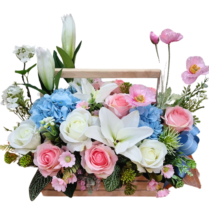 กระเช้าดอกไม้ประดิษฐ์